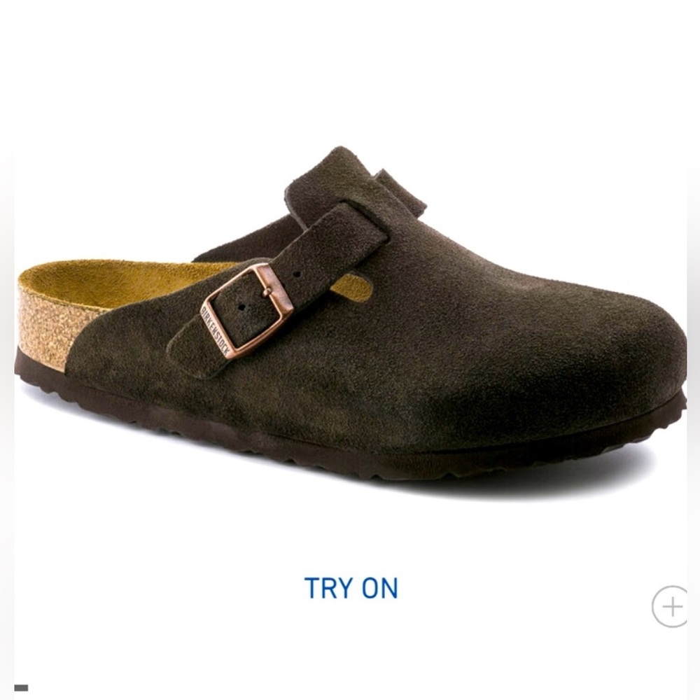 Birkenstock Boston Mocha Suede Leather Clogs Size 38